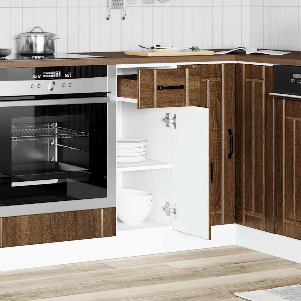 Kitchen Base Cabinet Lucca Brown Oak Engineered Wood
