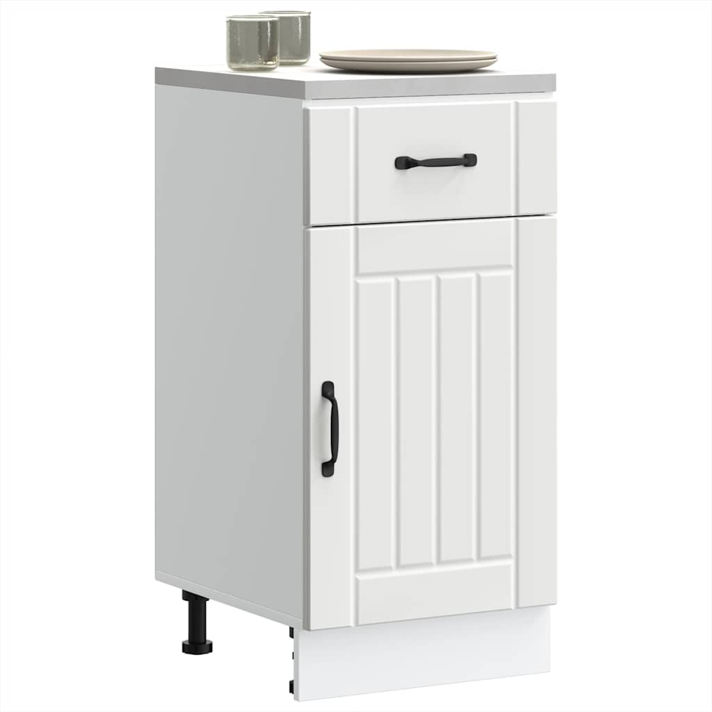 vidaXL Kitchen Base Cabinet Lucca White Engineered Wood