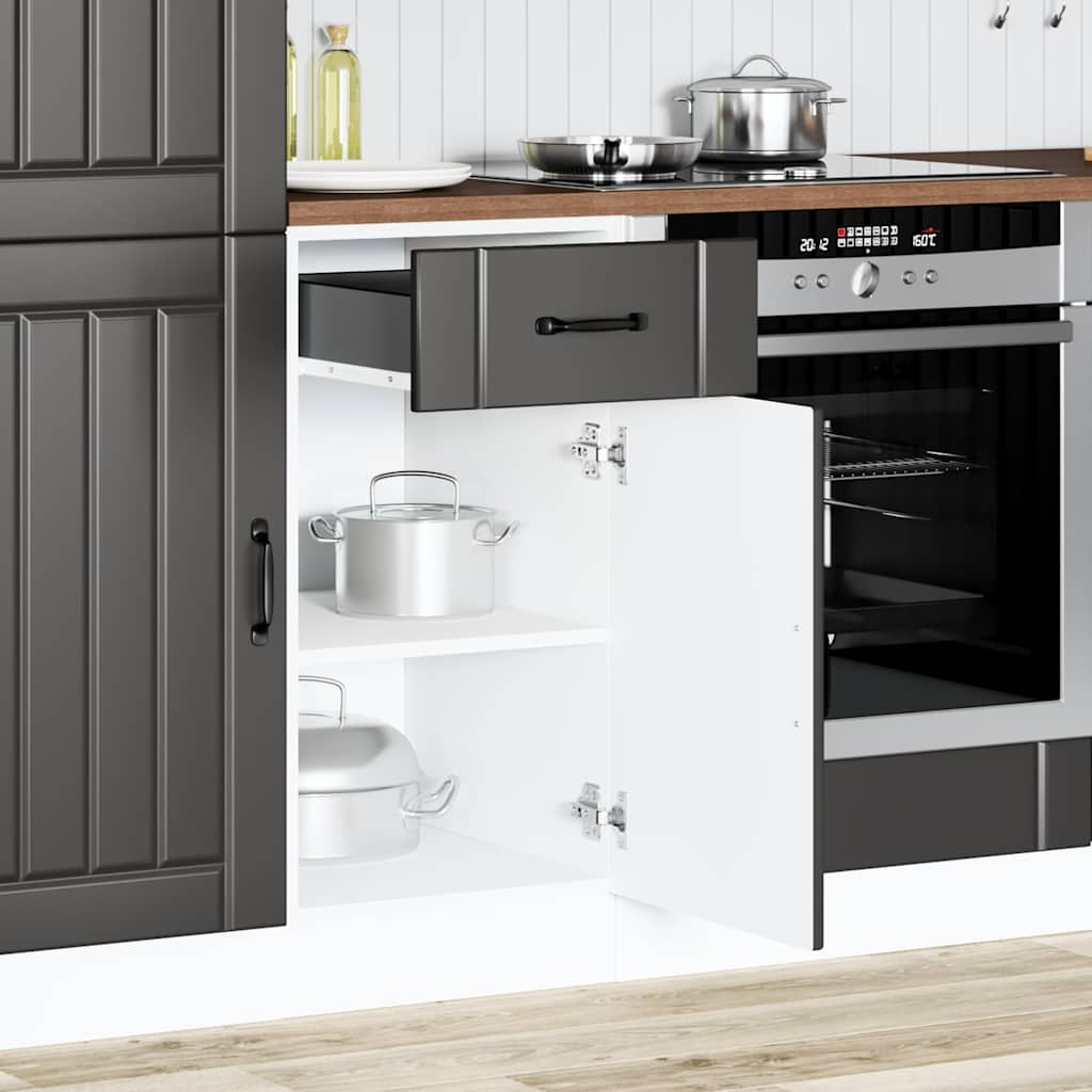 vidaXL Kitchen Base Cabinet Lucca Black Engineered Wood