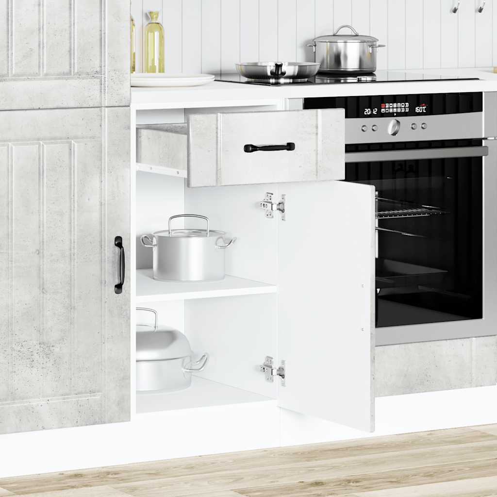 vidaXL Kitchen Base Cabinet Lucca Concrete Grey Engineered Wood