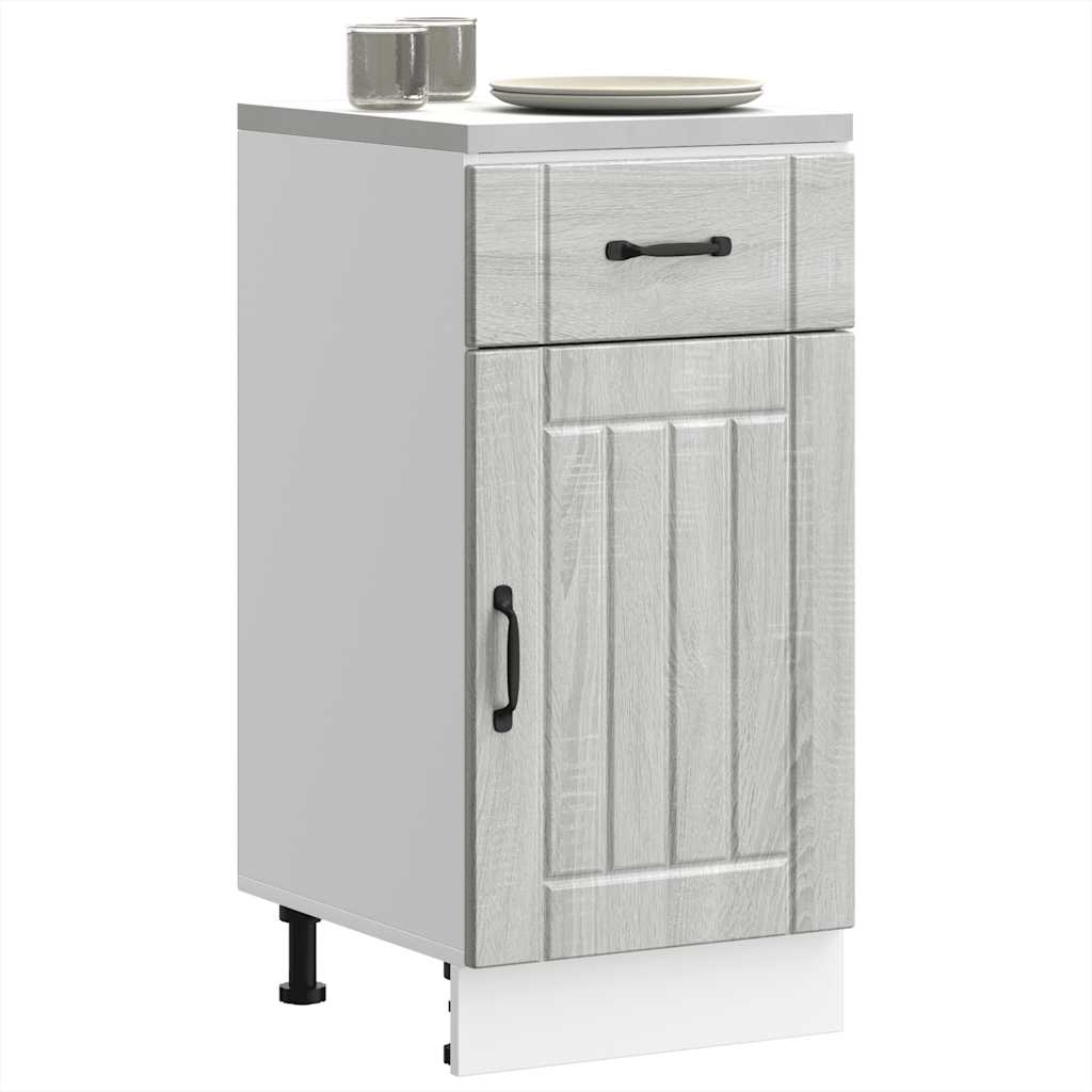 vidaXL Kitchen Base Cabinet Lucca Grey Sonoma Engineered Wood