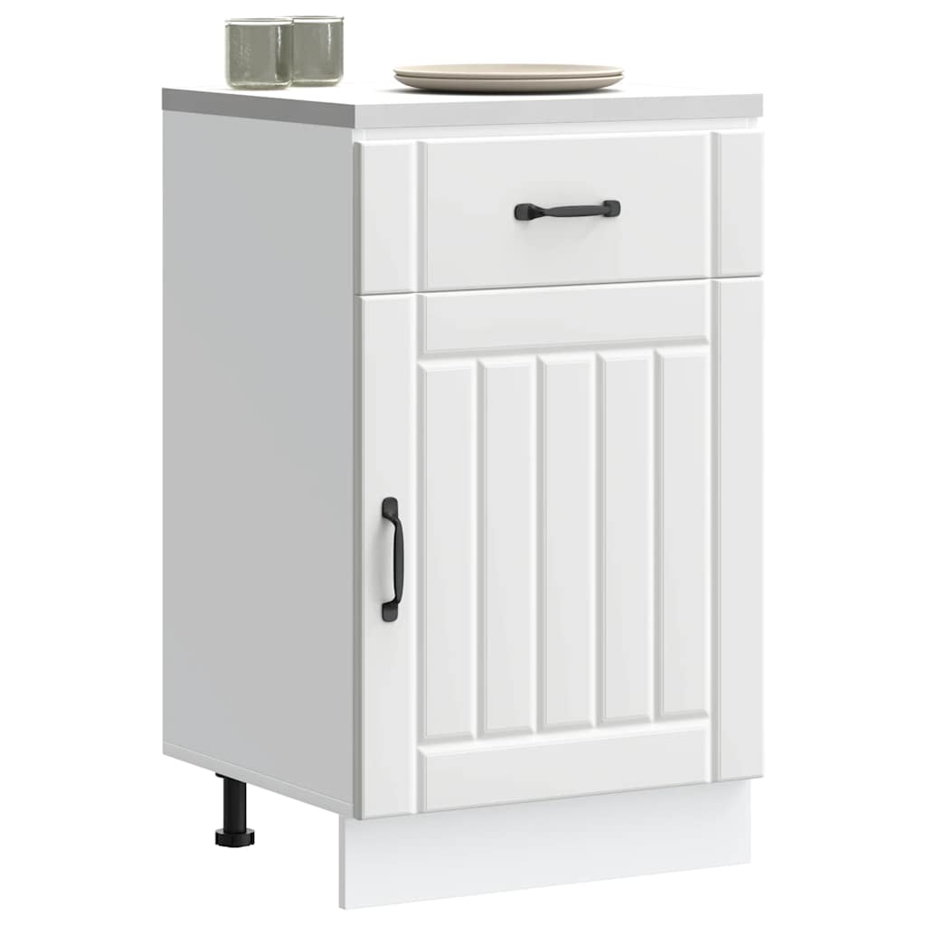 vidaXL Kitchen Base Cabinet Lucca White Engineered Wood