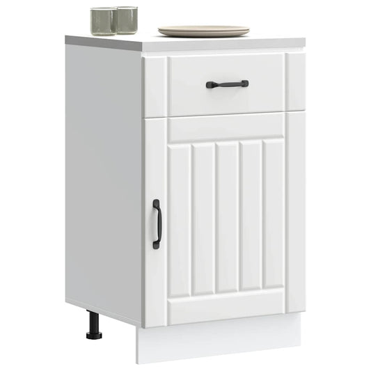 vidaXL Kitchen Base Cabinet Lucca White Engineered Wood