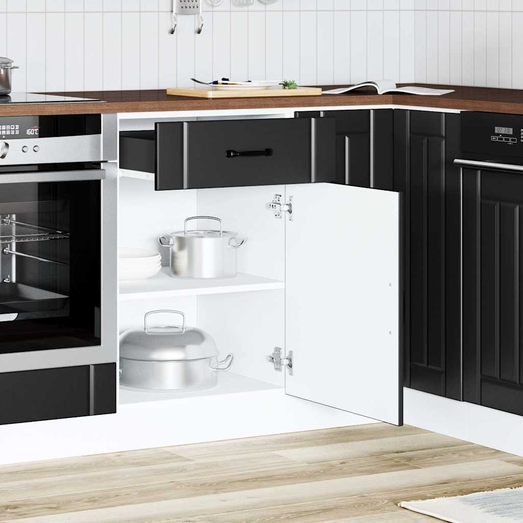 vidaXL Kitchen Base Cabinet Lucca Black Engineered Wood