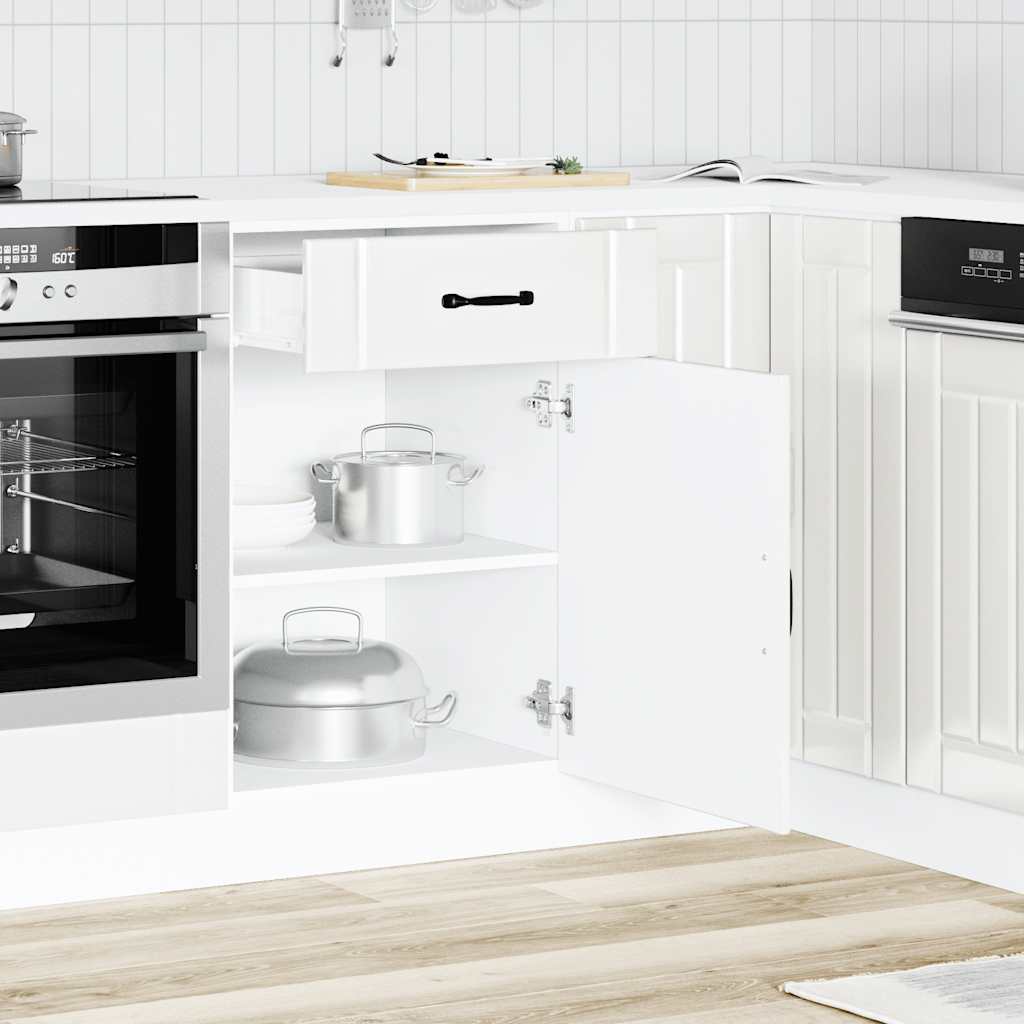 vidaXL Kitchen Base Cabinet Lucca High Gloss White Engineered Wood