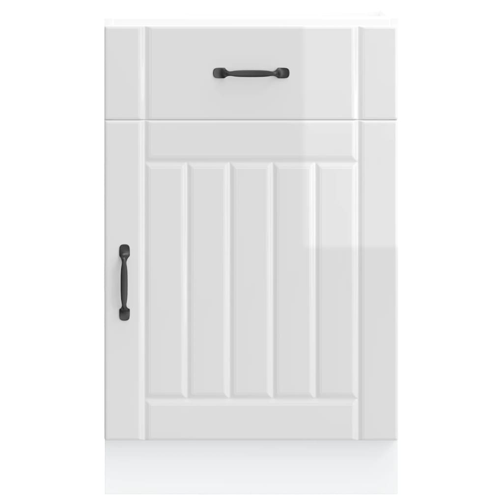 Kitchen Base Cabinet "Lucca" High Gloss White Engineered Wood