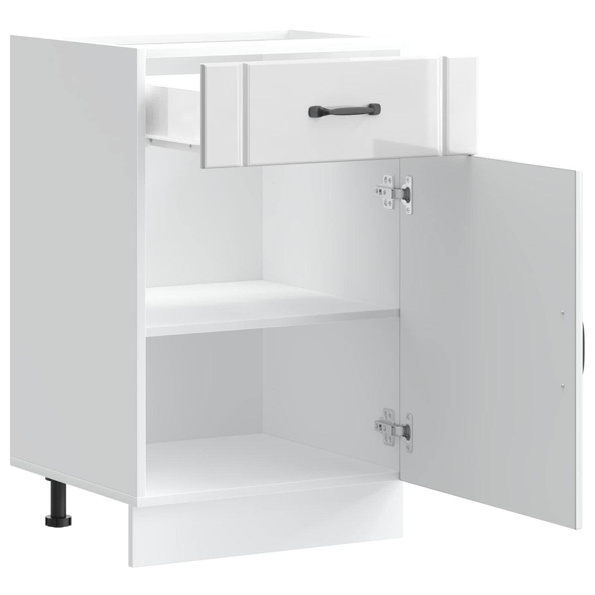 Kitchen Base Cabinet "Lucca" High Gloss White Engineered Wood