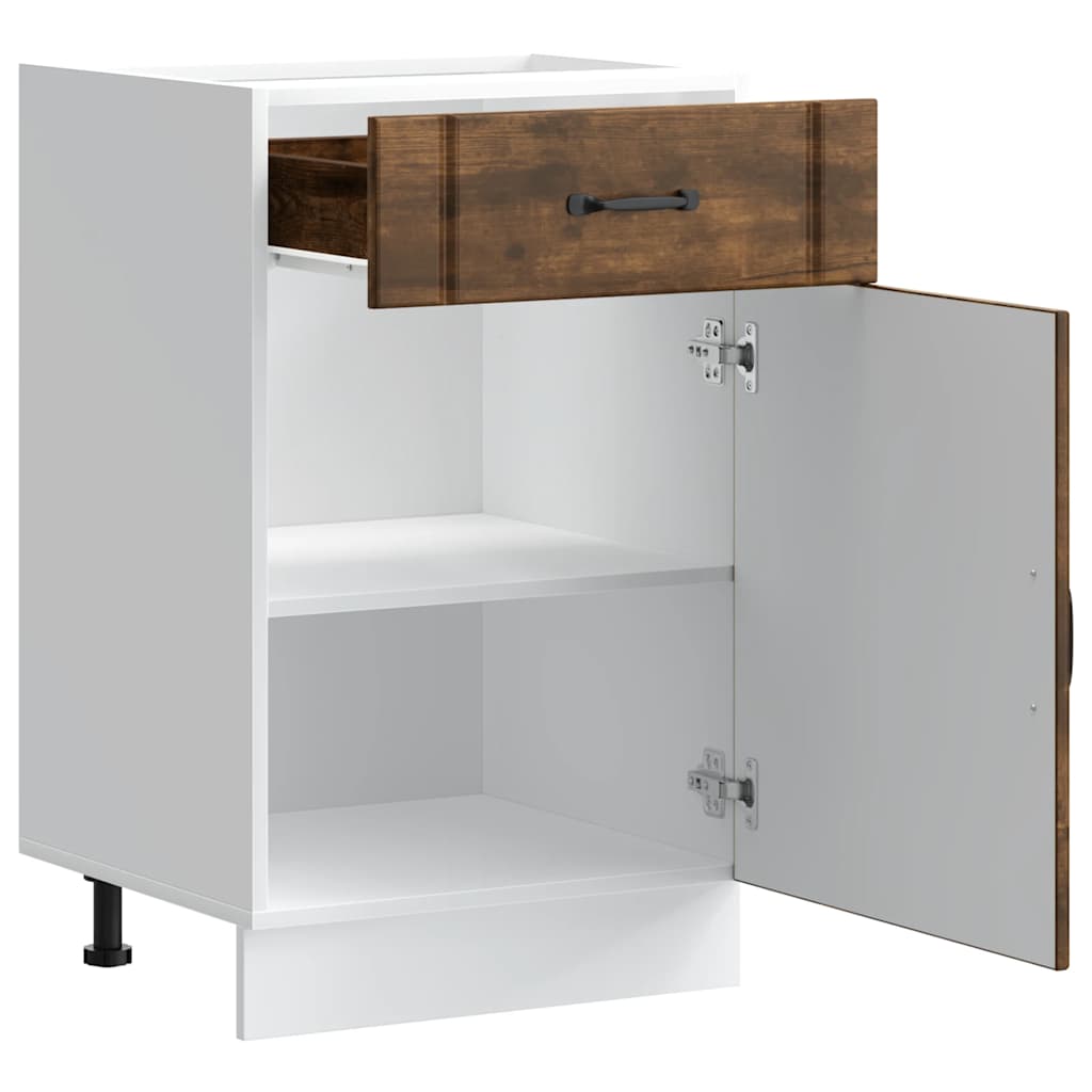 Kitchen Base Cabinet "Lucca" Smoked Oak Engineered Wood