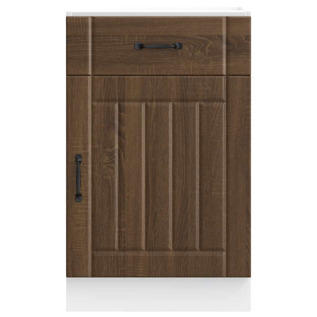 Kitchen Base Cabinet "Lucca" Brown Oak Engineered Wood