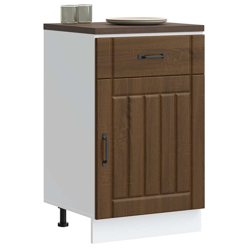 vidaXL Kitchen Base Cabinet Lucca Brown Oak Engineered Wood