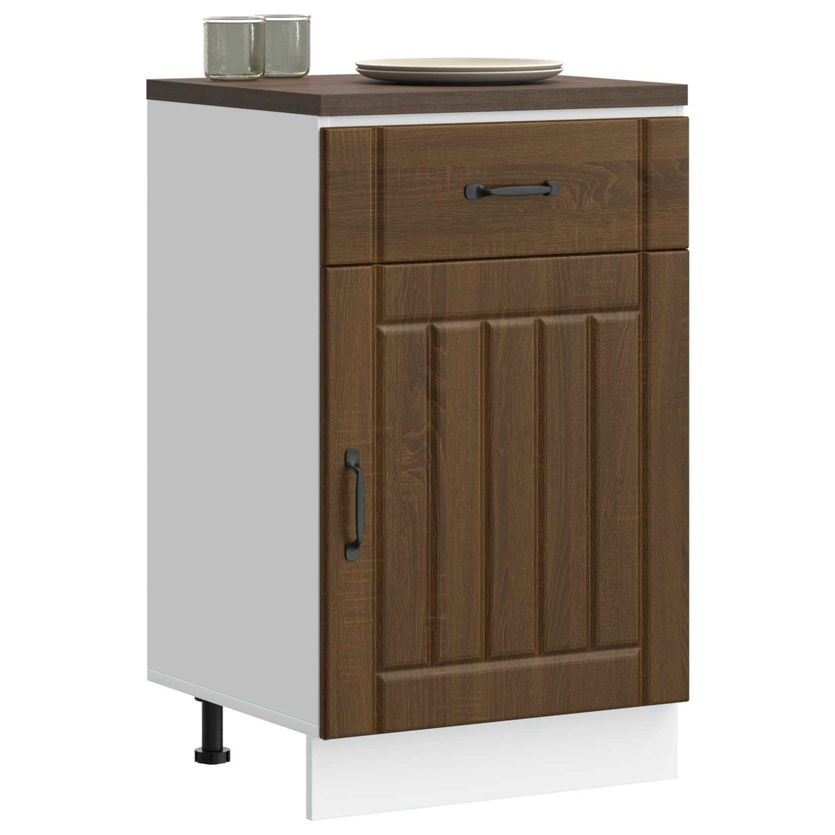Kitchen Base Cabinet "Lucca" Brown Oak Engineered Wood