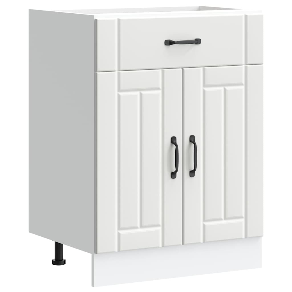 vidaXL Kitchen Base Cabinet Lucca White Engineered Wood