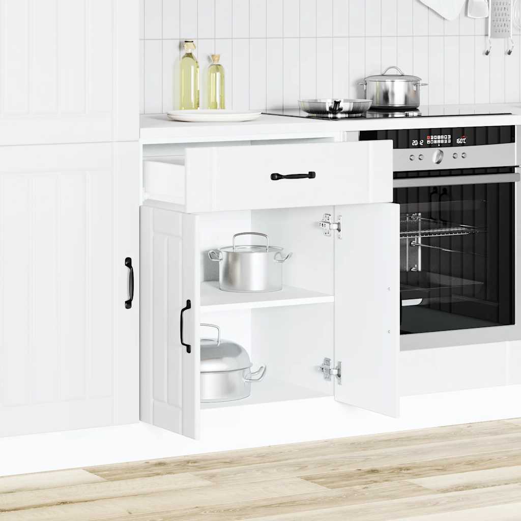 vidaXL Kitchen Base Cabinet Lucca White Engineered Wood