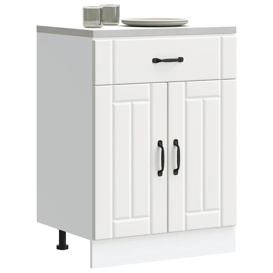 vidaXL Kitchen Base Cabinet Lucca White Engineered Wood