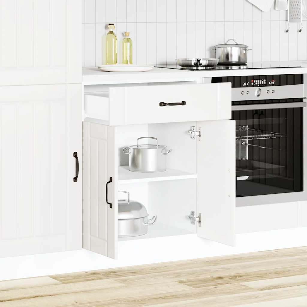 Kitchen Base Cabinet "Lucca" White Engineered Wood