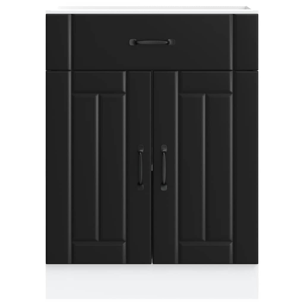 vidaXL Kitchen Base Cabinet Lucca Black Engineered Wood