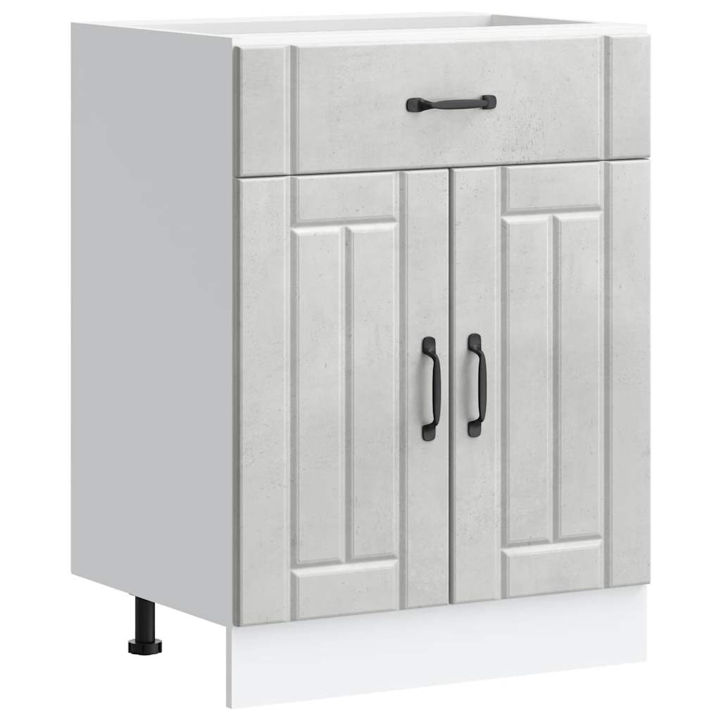 Kitchen Base Cabinet "Lucca" Concrete Grey Engineered Wood