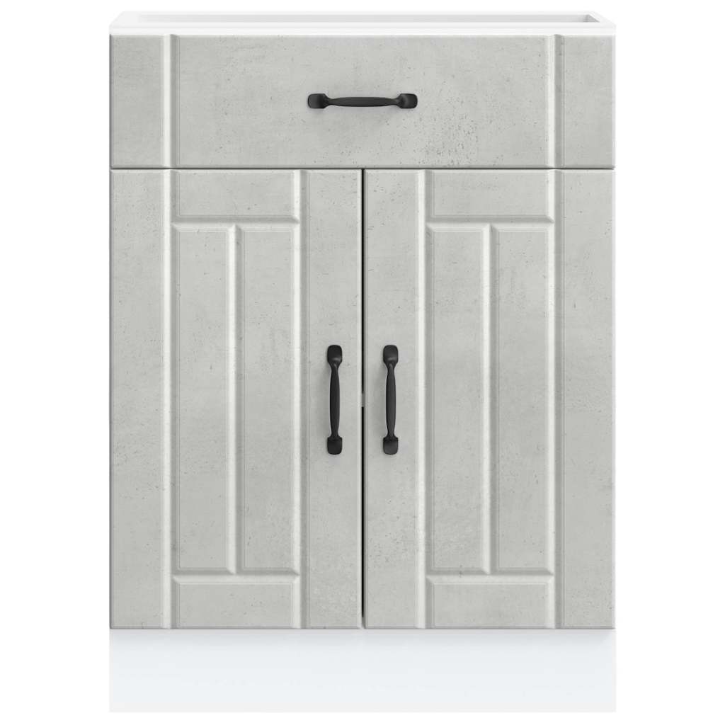 Kitchen Base Cabinet "Lucca" Concrete Grey Engineered Wood