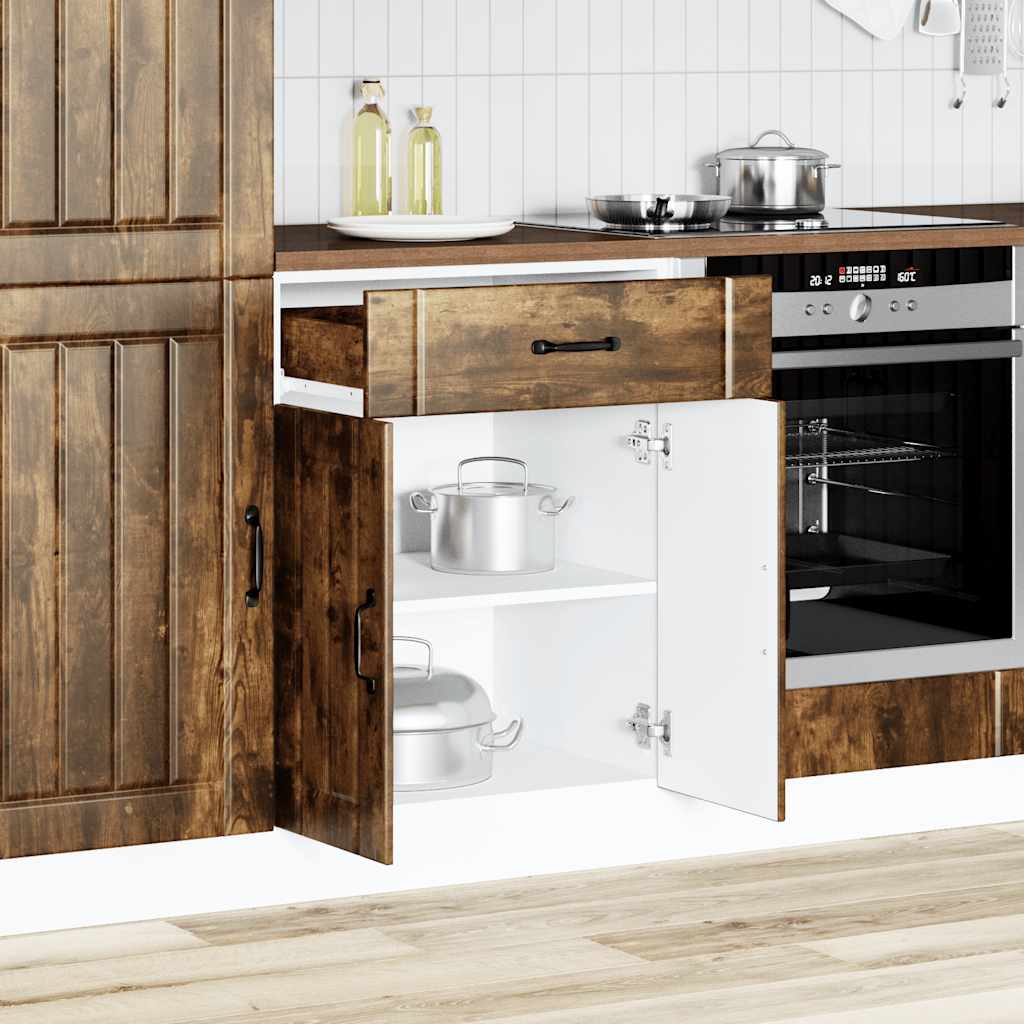 vidaXL Kitchen Base Cabinet Lucca Smoked Oak Engineered Wood