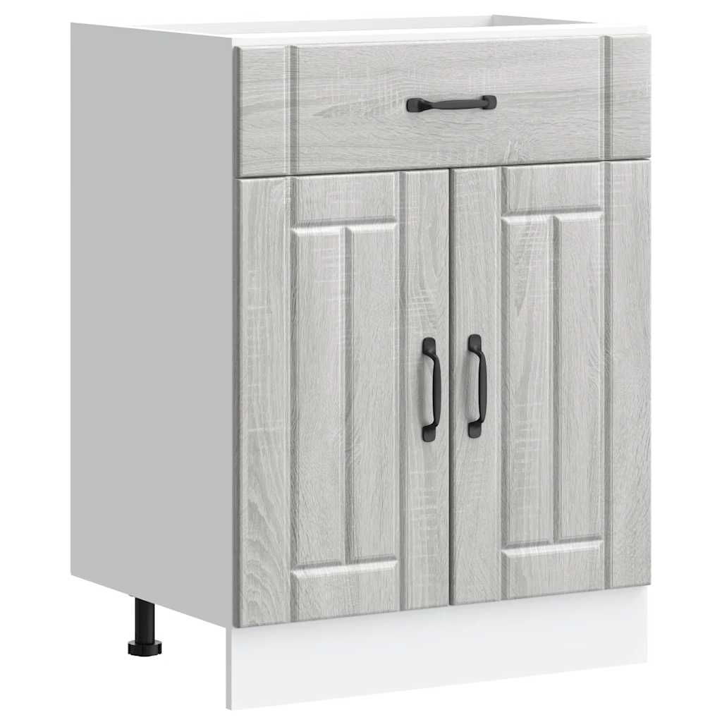 vidaXL Kitchen Base Cabinet Lucca Grey Sonoma Engineered Wood