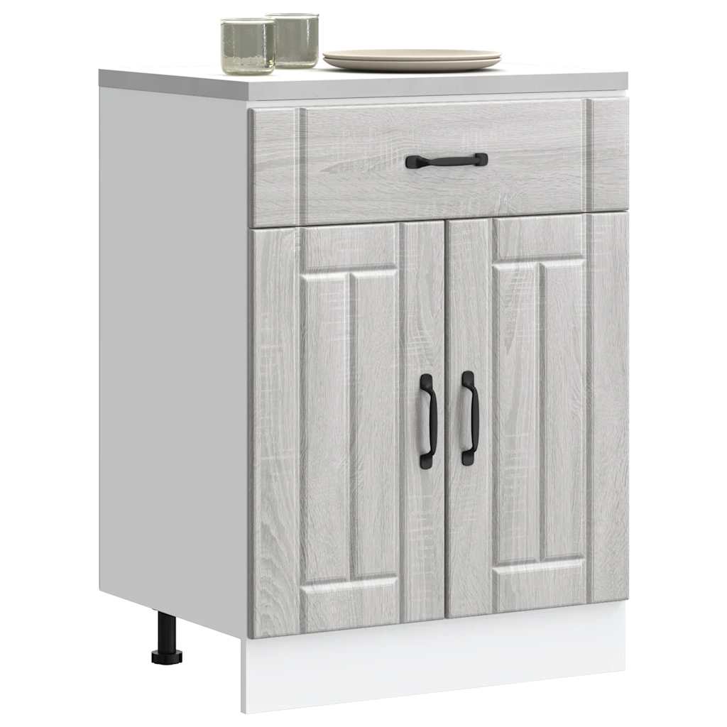 vidaXL Kitchen Base Cabinet Lucca Grey Sonoma Engineered Wood