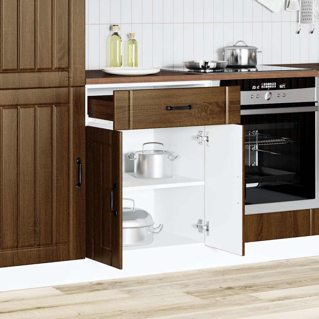 vidaXL Kitchen Base Cabinet Lucca Brown Oak Engineered Wood