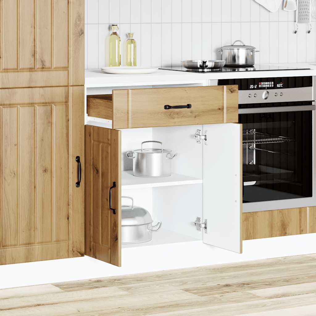 Kitchen Base Cabinet "Lucca" Artisan Oak Engineered Wood