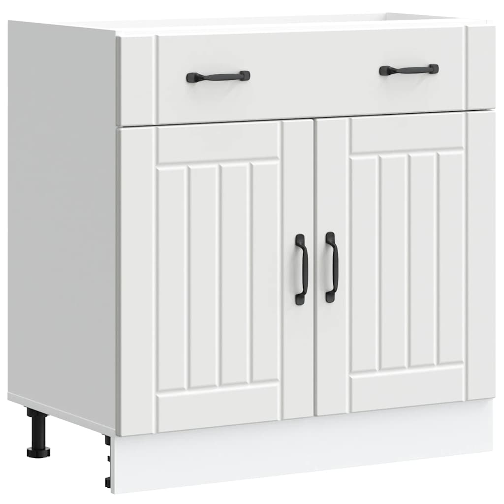 vidaXL Kitchen Base Cabinet Lucca White Engineered Wood