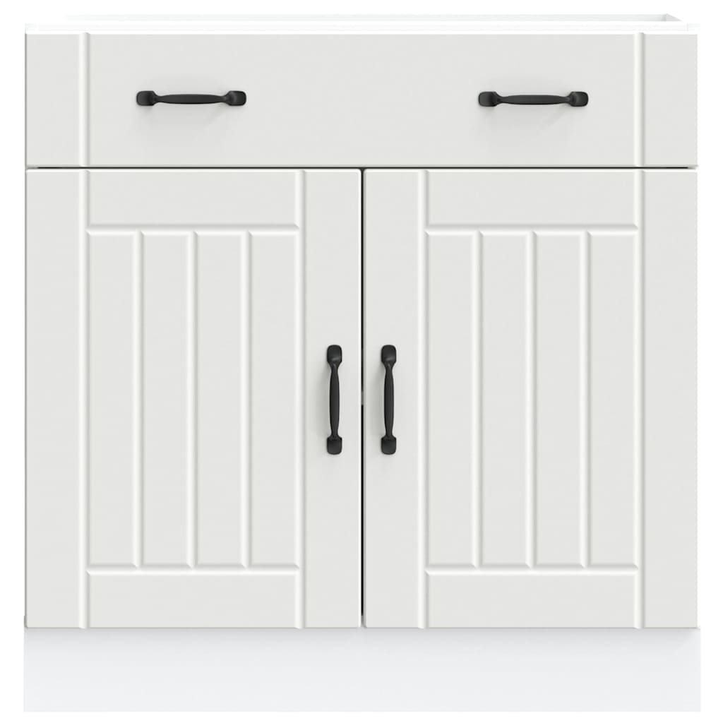 vidaXL Kitchen Base Cabinet Lucca White Engineered Wood