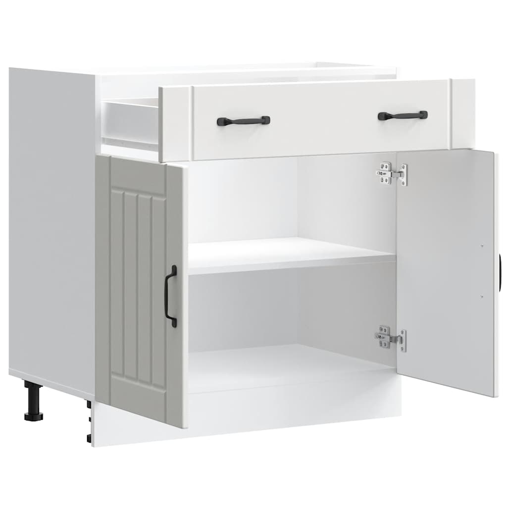 vidaXL Kitchen Base Cabinet Lucca White Engineered Wood