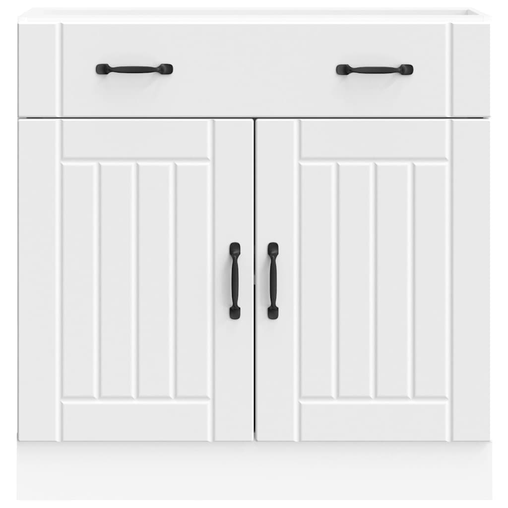 Kitchen Base Cabinet "Lucca" White Engineered Wood