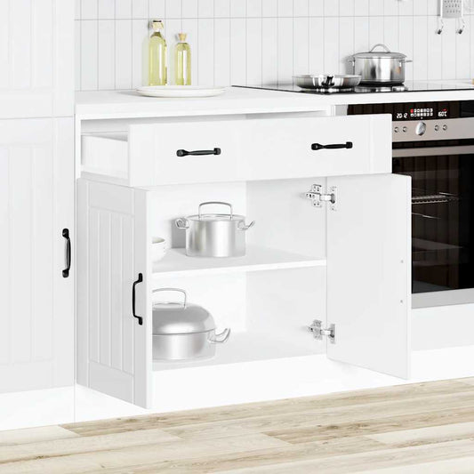 vidaXL Kitchen Base Cabinet Lucca White Engineered Wood