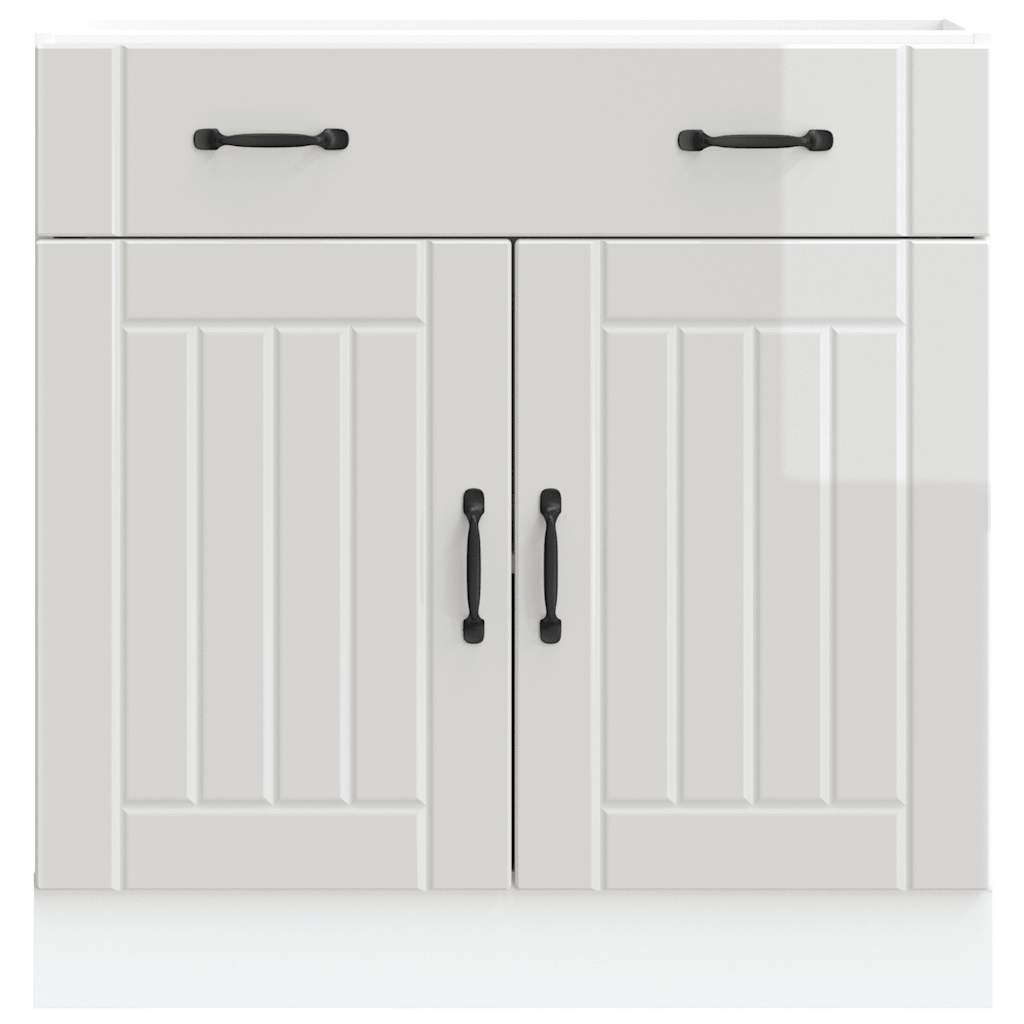 vidaXL Kitchen Base Cabinet Lucca High Gloss White Engineered Wood