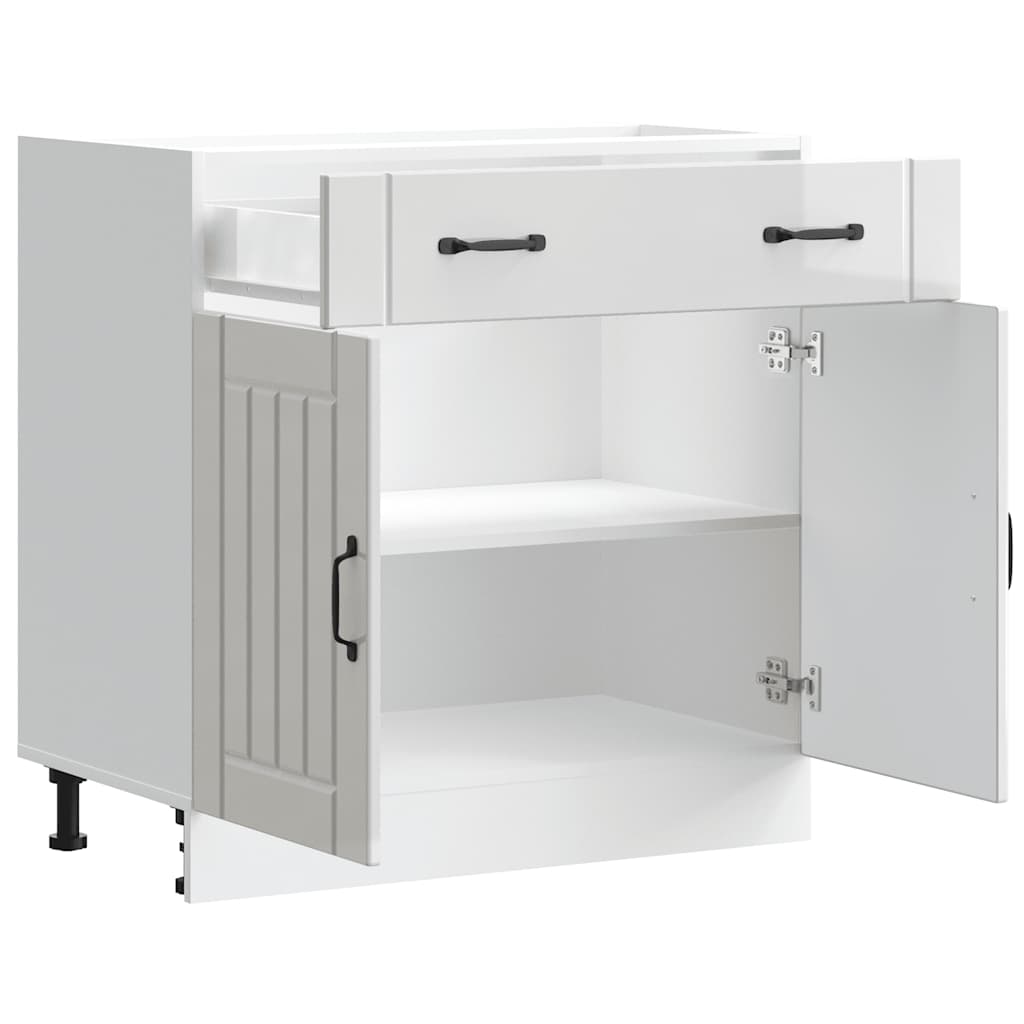 vidaXL Kitchen Base Cabinet Lucca High Gloss White Engineered Wood