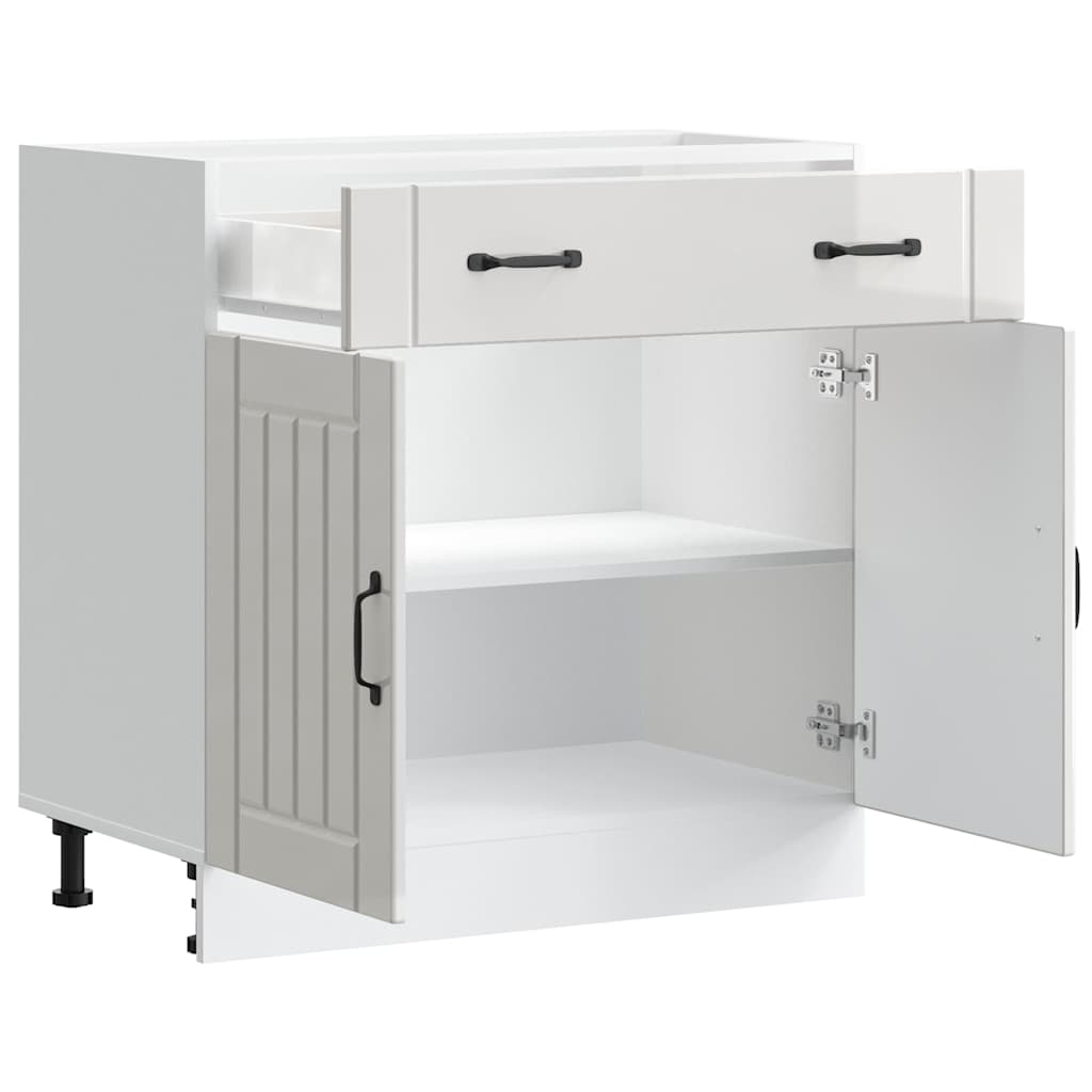 Kitchen Base Cabinet "Lucca" High Gloss White Engineered Wood