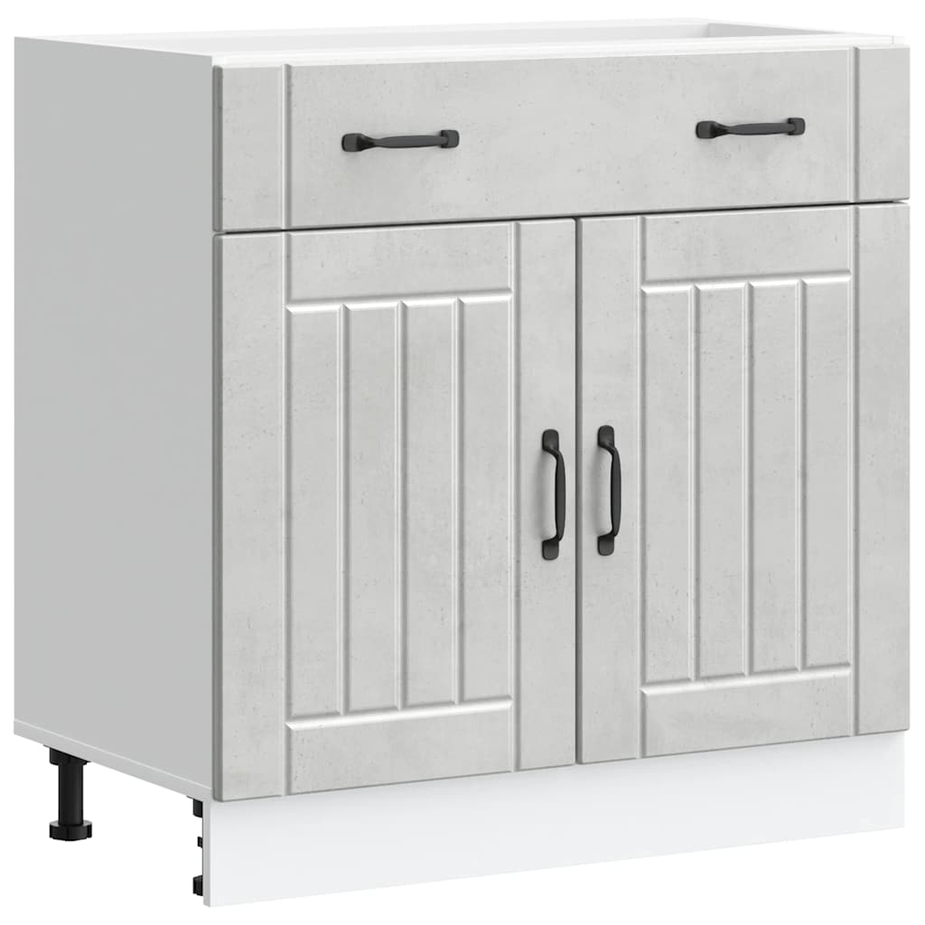 Kitchen Base Cabinet "Lucca" Concrete Grey Engineered Wood