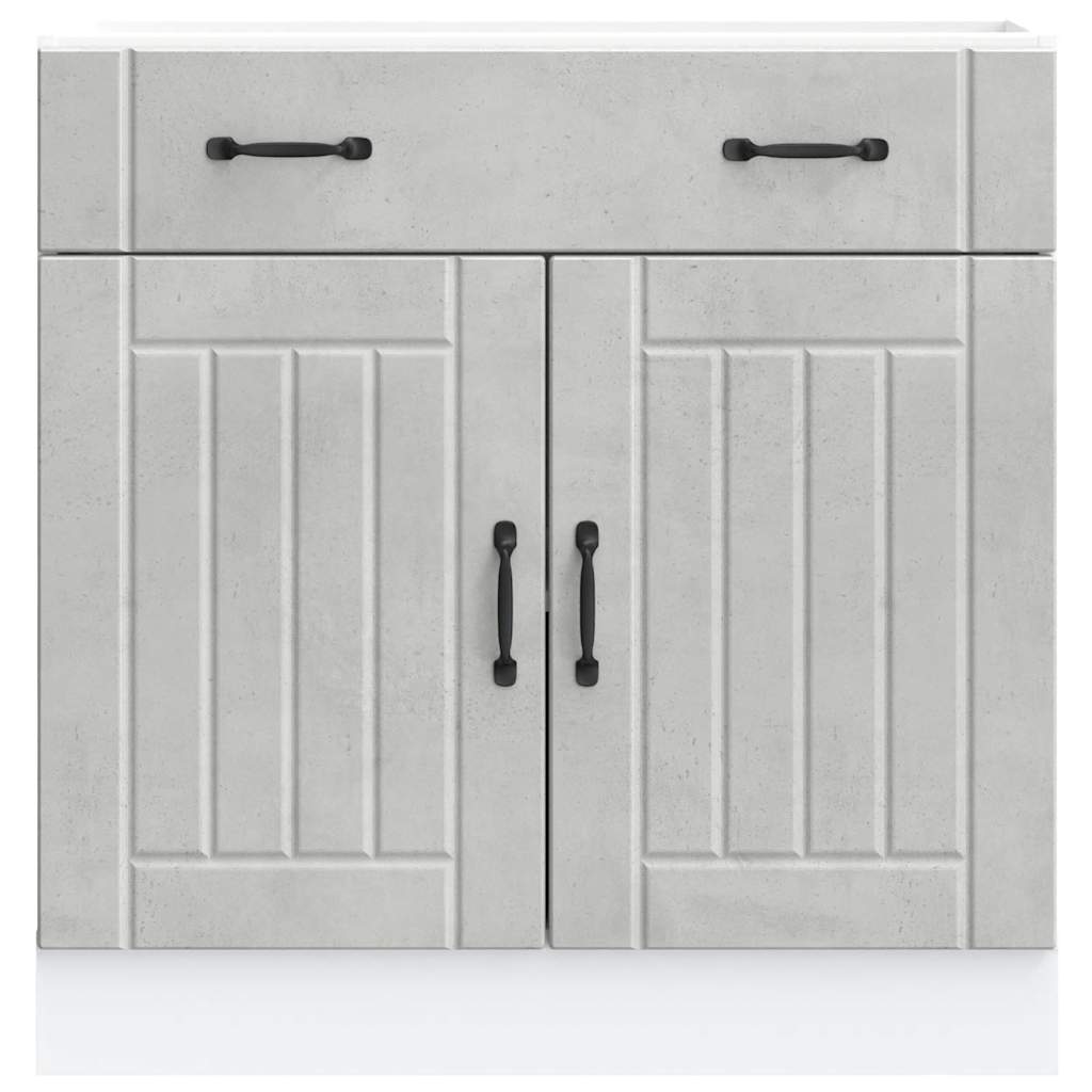 vidaXL Kitchen Base Cabinet Lucca Concrete Grey Engineered Wood