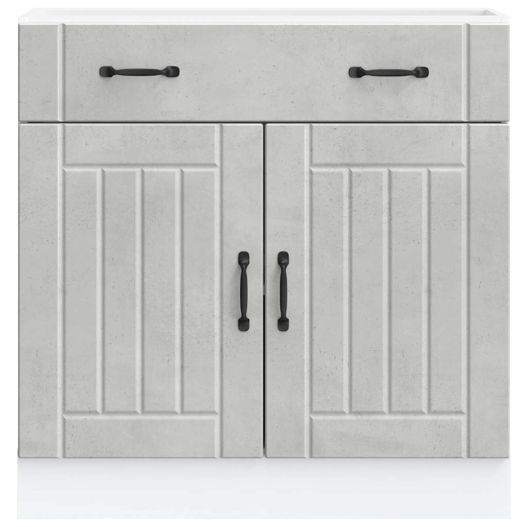 Kitchen Base Cabinet "Lucca" Concrete Grey Engineered Wood