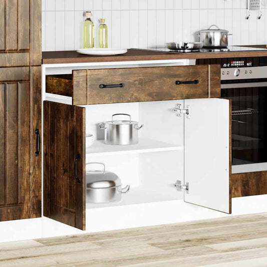 vidaXL Kitchen Base Cabinet Lucca Smoked Oak Engineered Wood