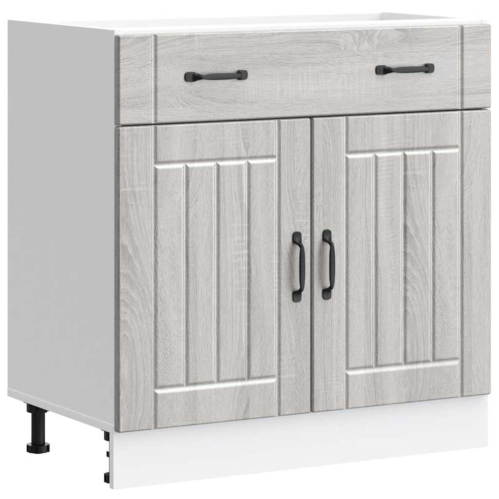 vidaXL Kitchen Base Cabinet Lucca Grey Sonoma Engineered Wood