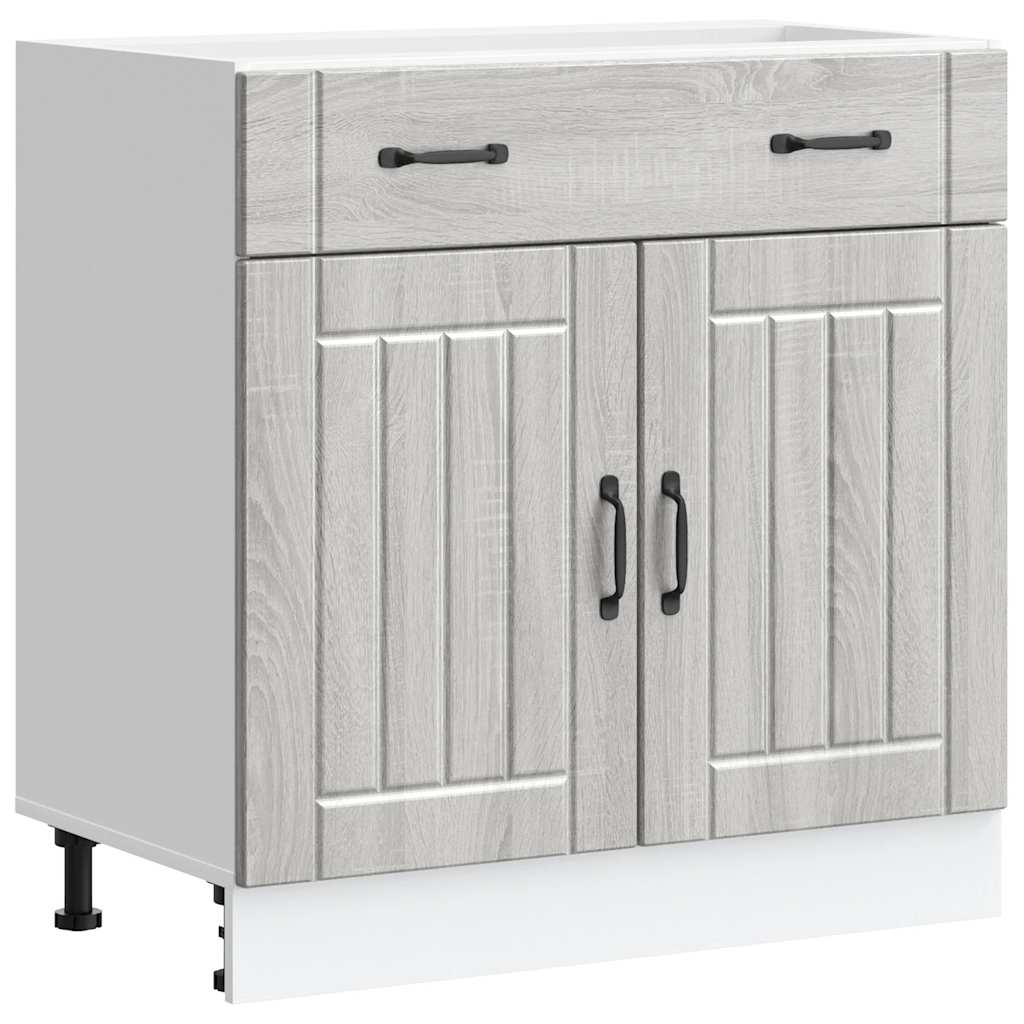 Kitchen Base Cabinet "Lucca" Grey Sonoma Engineered Wood