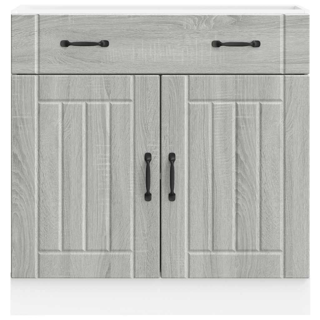 Kitchen Base Cabinet "Lucca" Grey Sonoma Engineered Wood