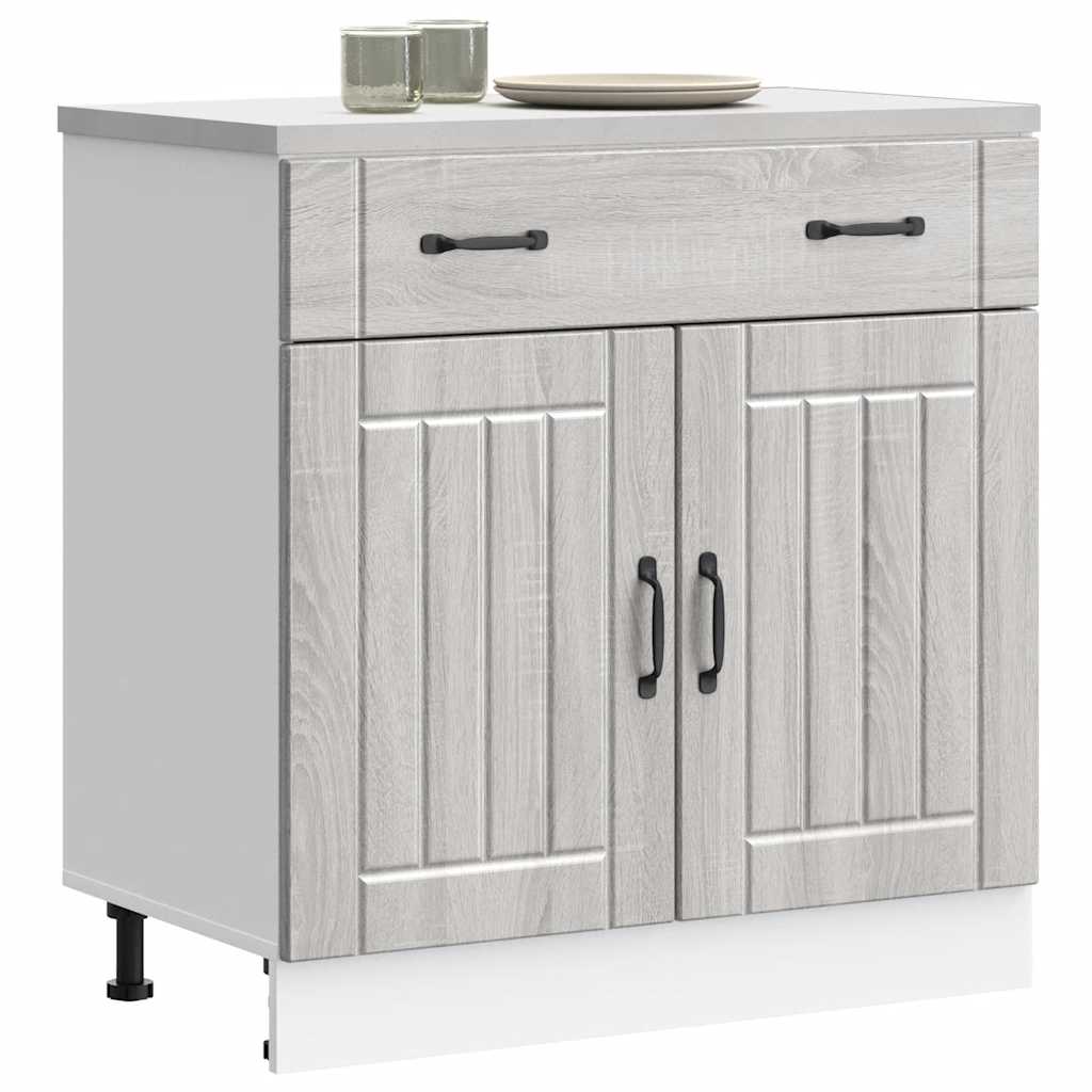 Kitchen Base Cabinet "Lucca" Grey Sonoma Engineered Wood