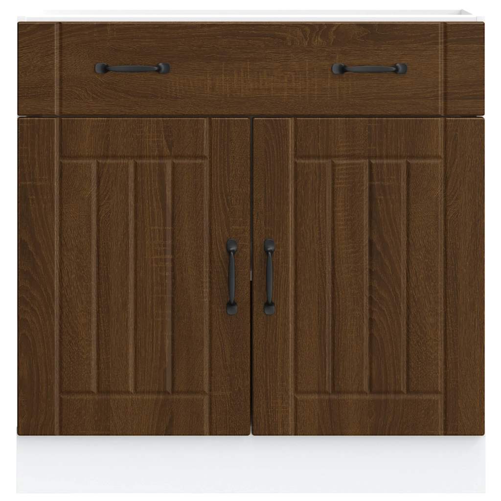 vidaXL Kitchen Base Cabinet Lucca Brown Oak Engineered Wood