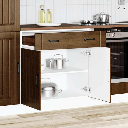 vidaXL Kitchen Base Cabinet Lucca Brown Oak Engineered Wood