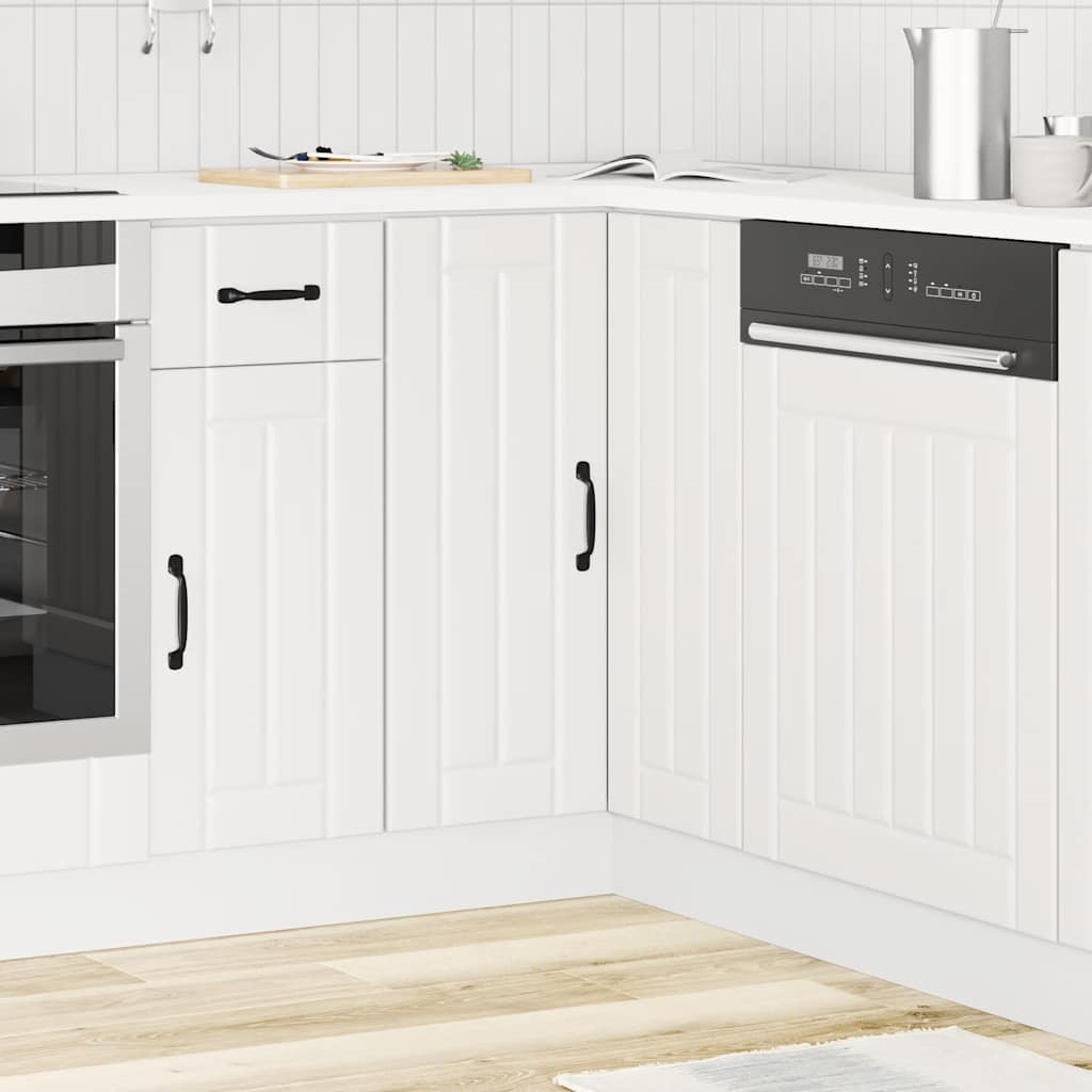 vidaXL Kitchen Corner Base Cabinet Lucca White Engineered Wood