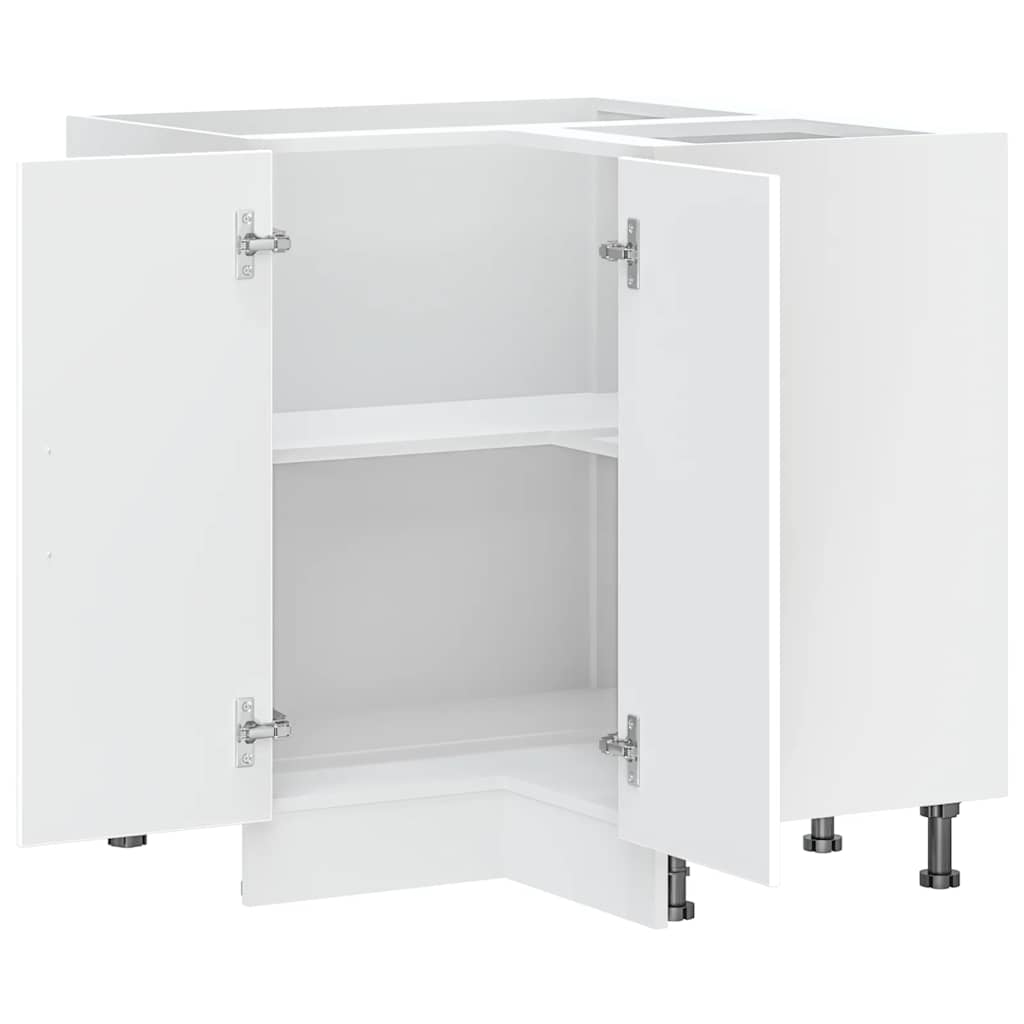 vidaXL Kitchen Corner Base Cabinet Lucca White Engineered Wood