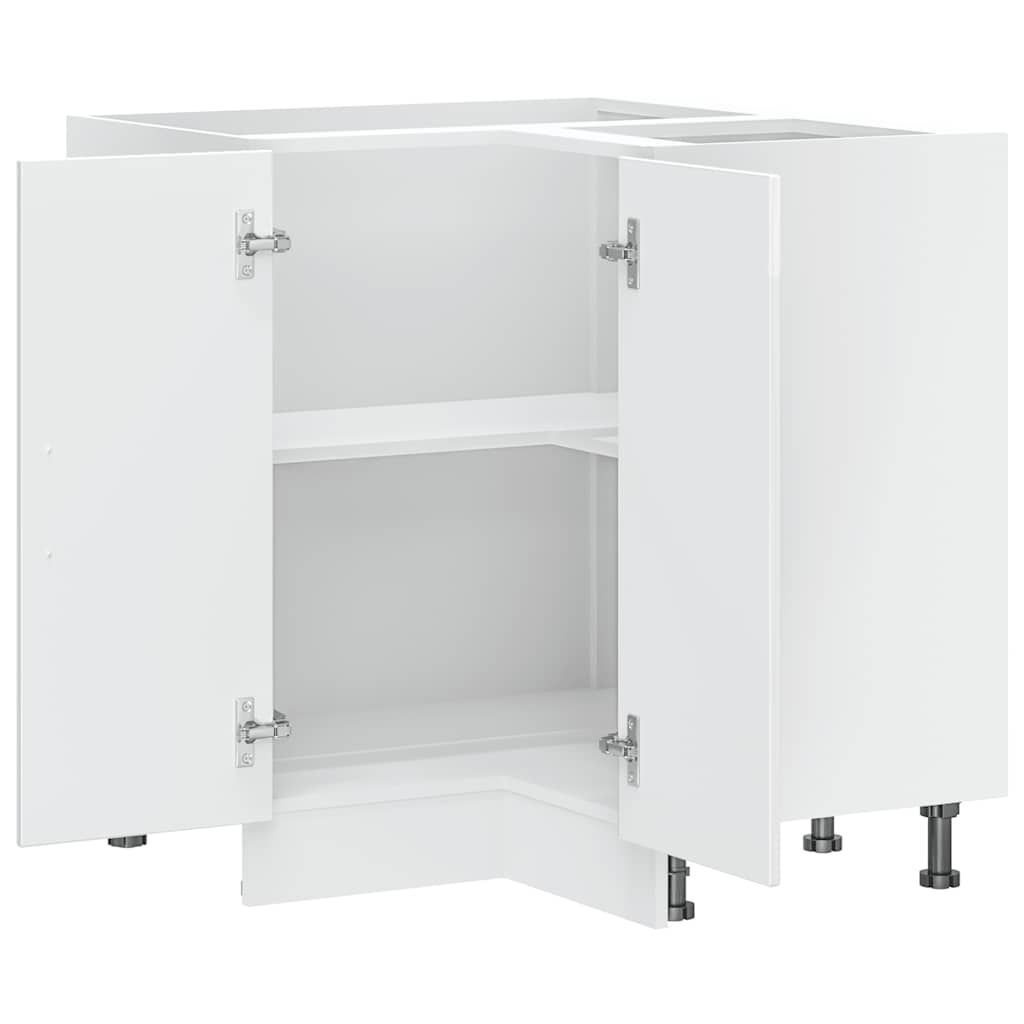 vidaXL Kitchen Corner Base Cabinet Lucca High Gloss White Engineered Wood