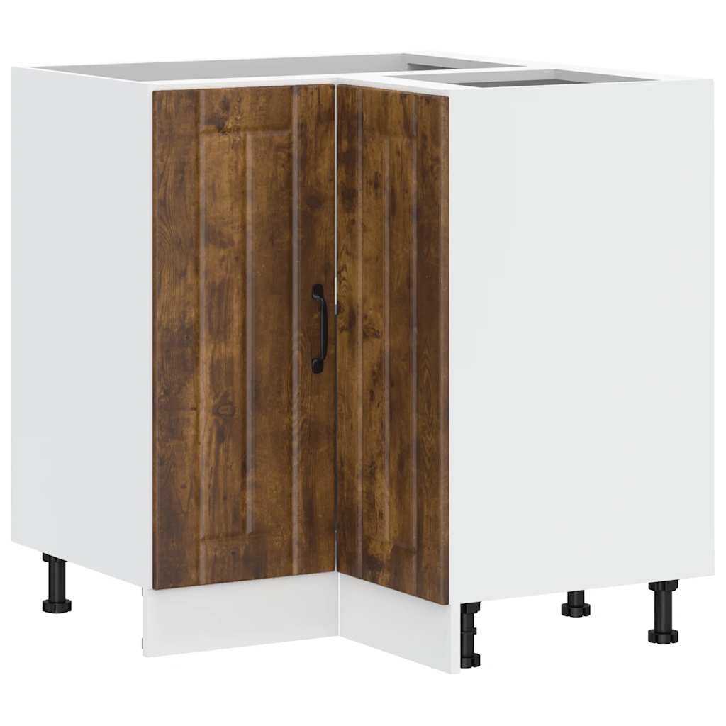 Kitchen Corner Base Cabinet "Lucca" Smoked Oak Engineered Wood