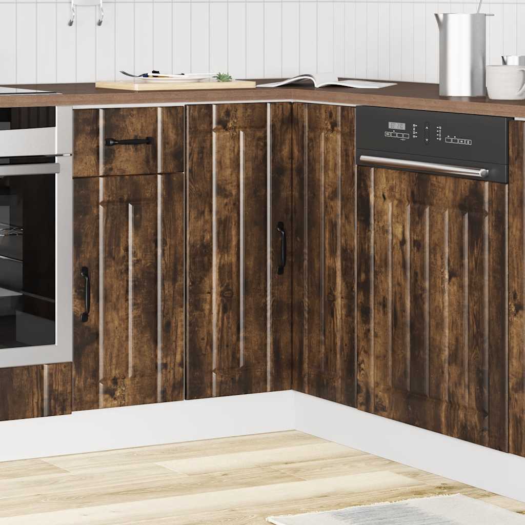 vidaXL Kitchen Corner Base Cabinet Lucca Smoked Oak Engineered Wood